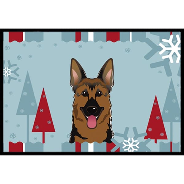 Carolines Treasures Winter Holiday German Shepherd Indoor and Outdoor Mat- 18 x 27 in. BB1707MAT - main